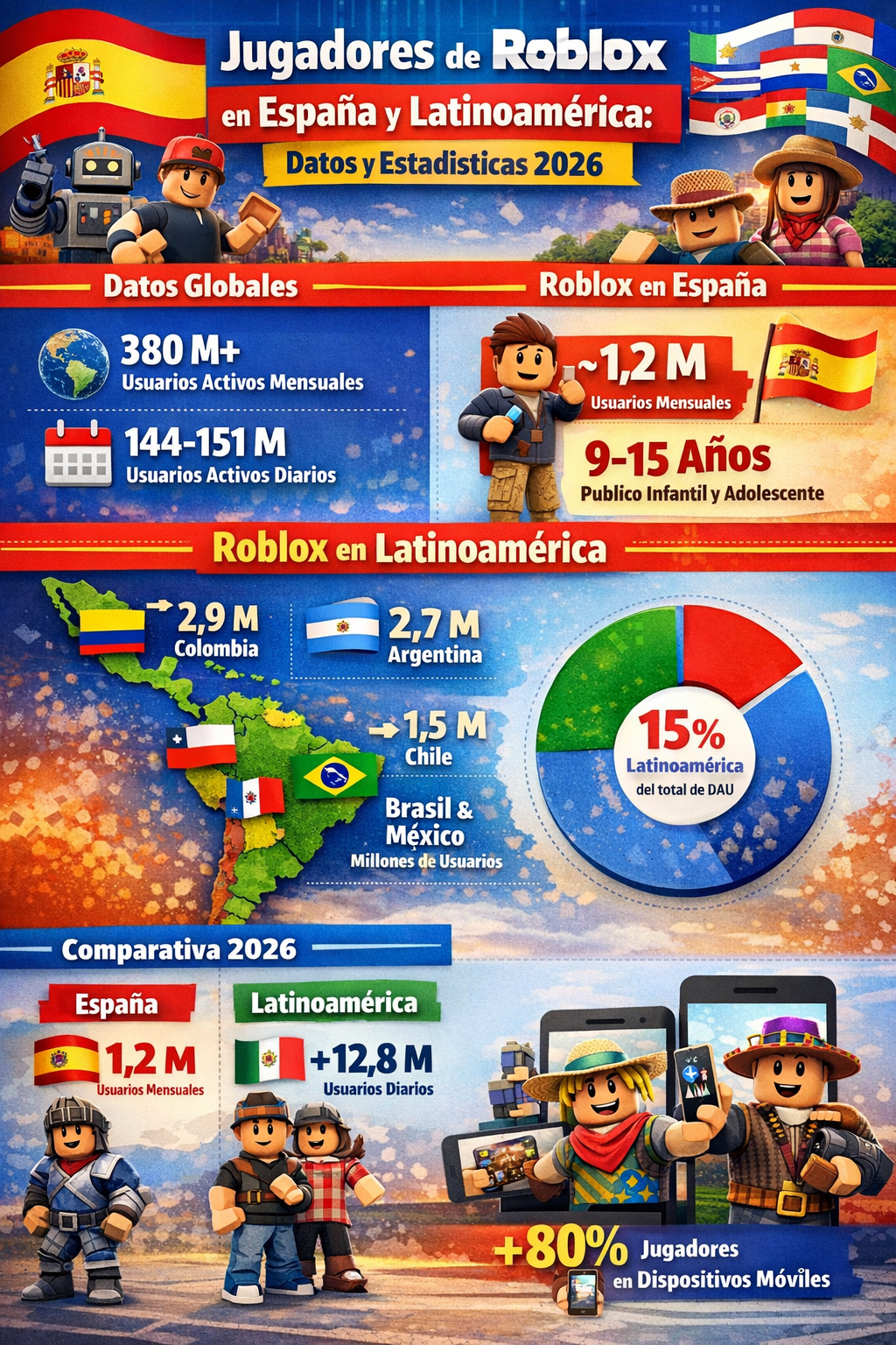Jugadores Roblox en España y Latinoamérica 2026
