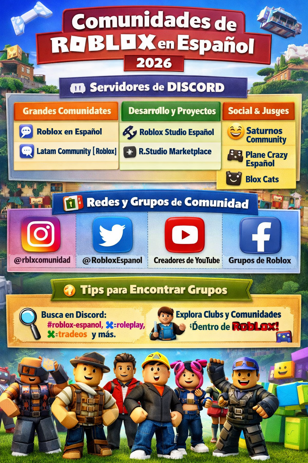 Comunidades Roblox en Español: Discord y Grupos